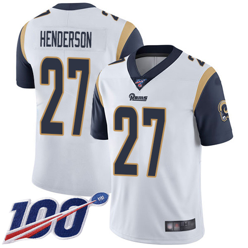 Los Angeles Rams Limited White Men Darrell Henderson Road Jersey NFL Football #27 100th Season Vapor Untouchable